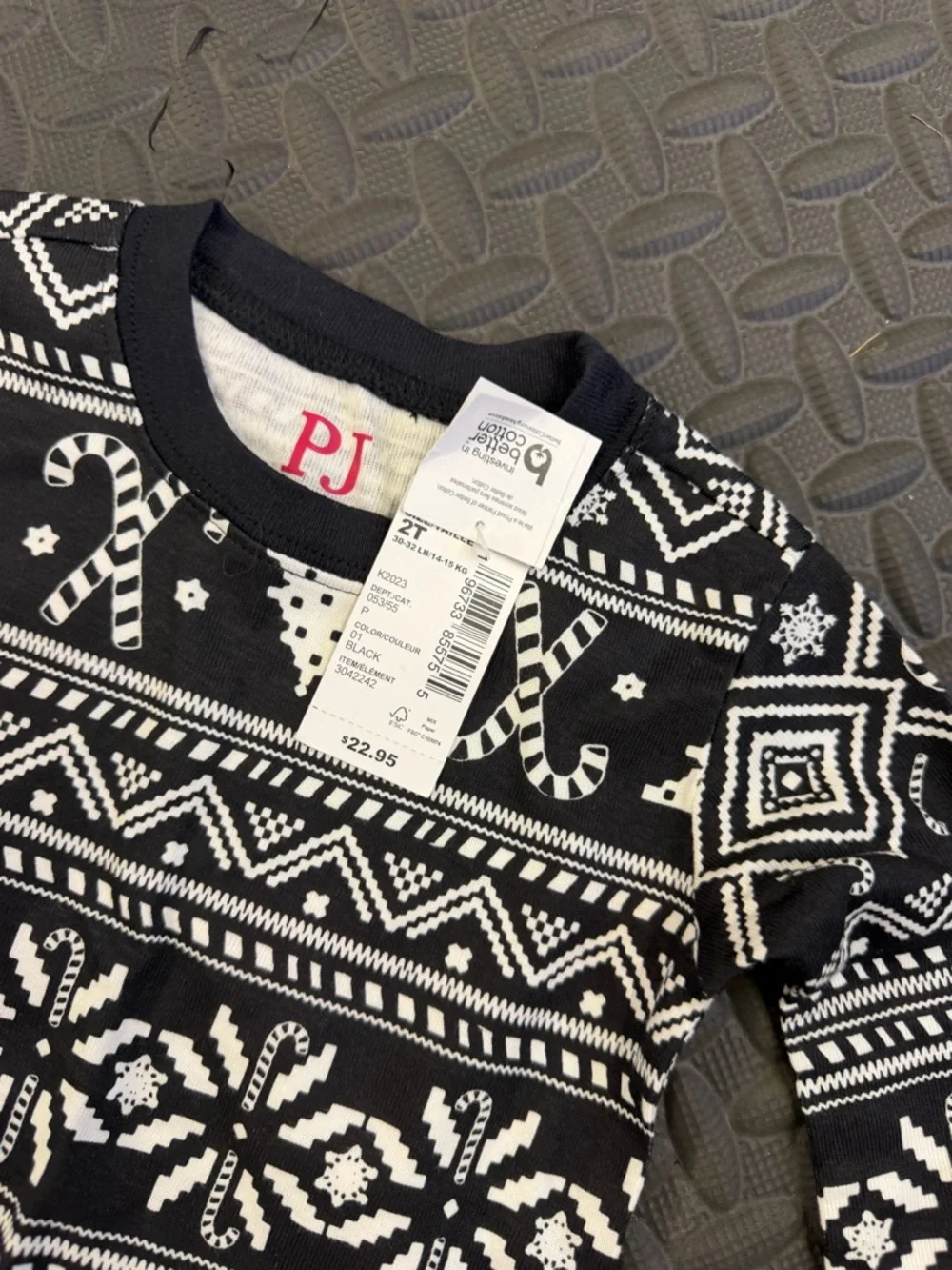 The Children's Place Black & White Holiday Sweater Pajama Set